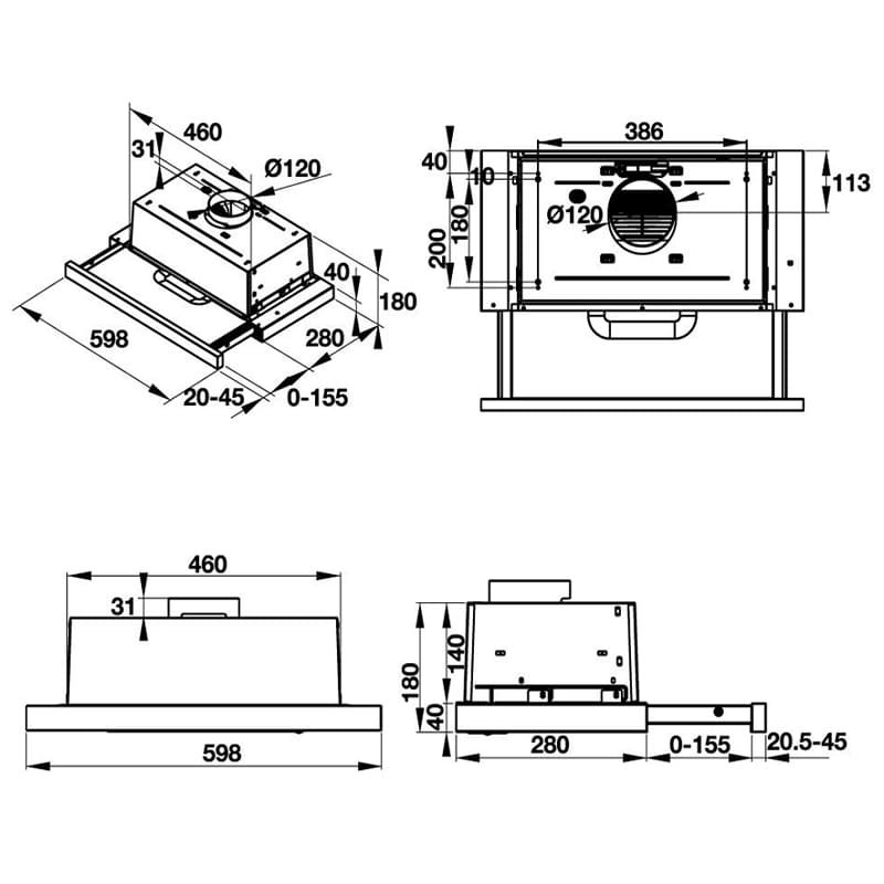 Thông số kỹ thuật máy hút mùi âm tủ Hafele HH-TI60D hellocook