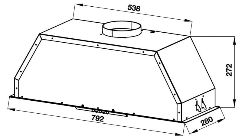 kích thước Máy hút mùi âm tủ Hafele HH-BI79A hellocook