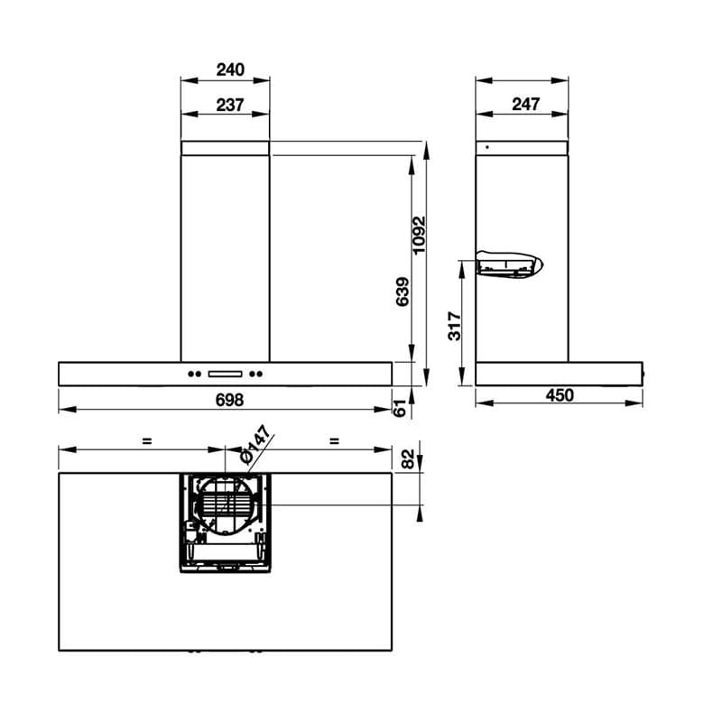 kích thước máy hút mùi Hafele HH-WI70C hellocook