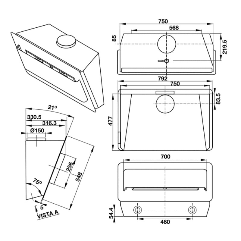 Thống số kỹ thuật máy hút mùi Hafele HH-WVG80D hellocook