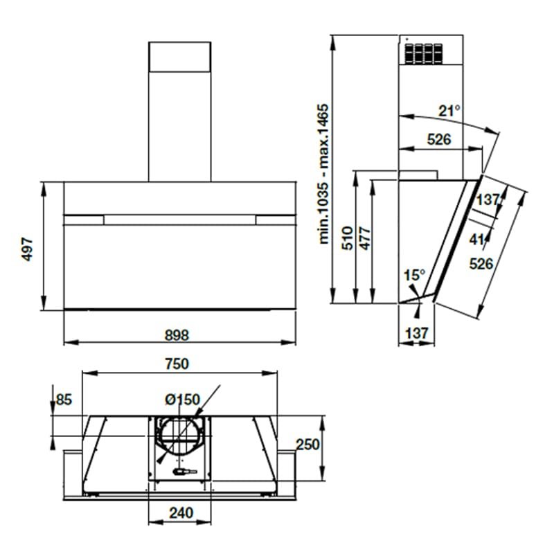 kích thước Máy hút mùi Hafele HH-WVG90B hellocook