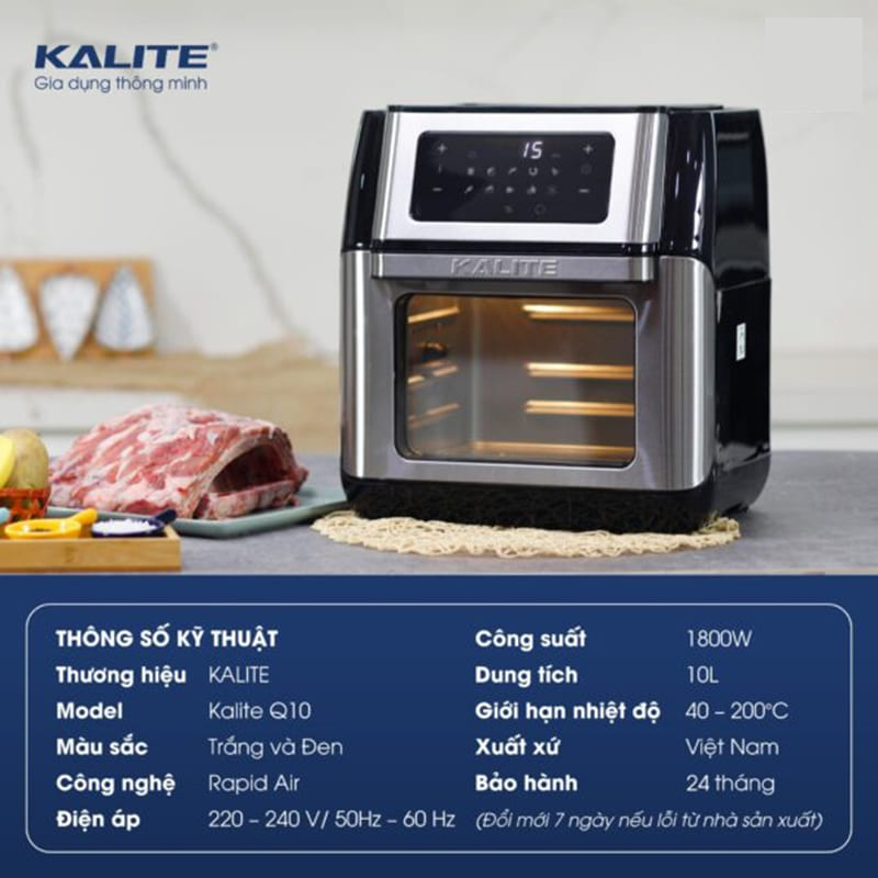 Chức năng Nồi chiên không dầu Kalite Q10  hellocook