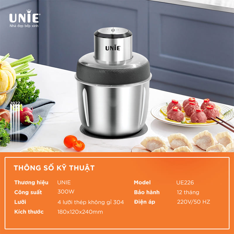 thông số kỹ thuật  Máy xay thịt Unie 226 hellocook