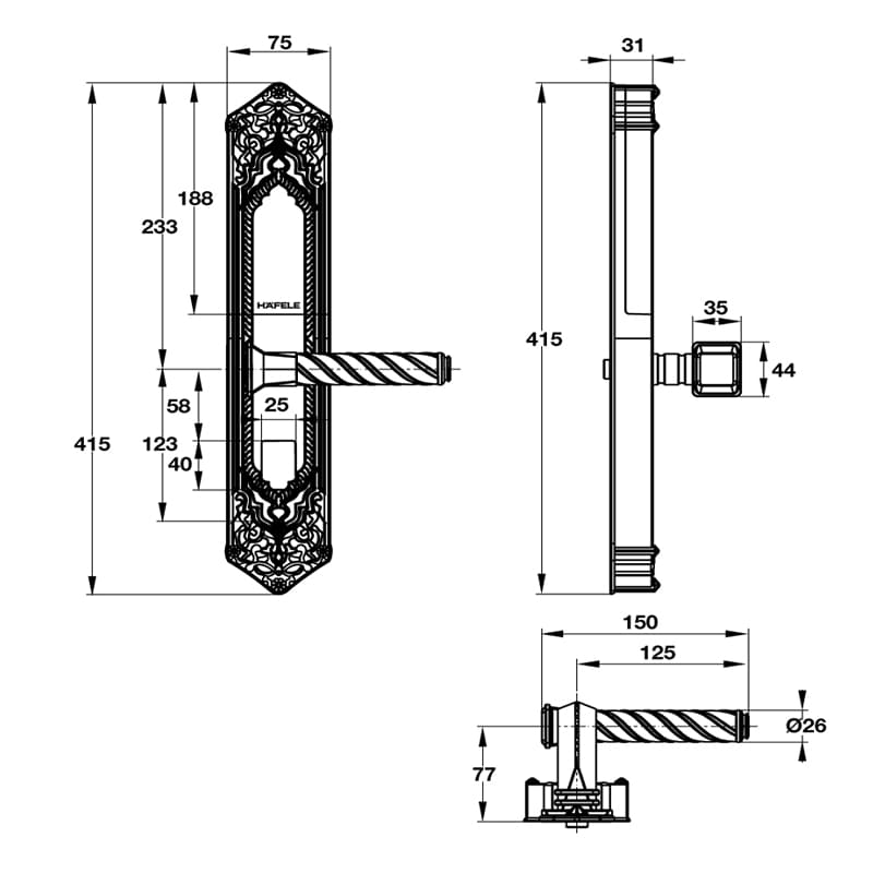 Thông số  Khóa điện tử Hafele EL10K  hellocook