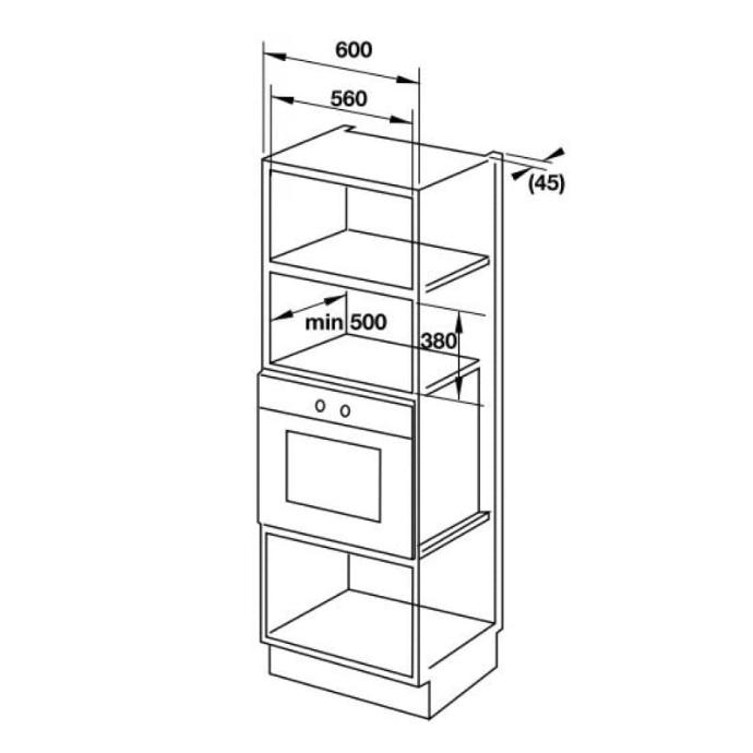 kích thước Lò vi sóng kết hợp nướng âm tủ HM-B38A hellocook