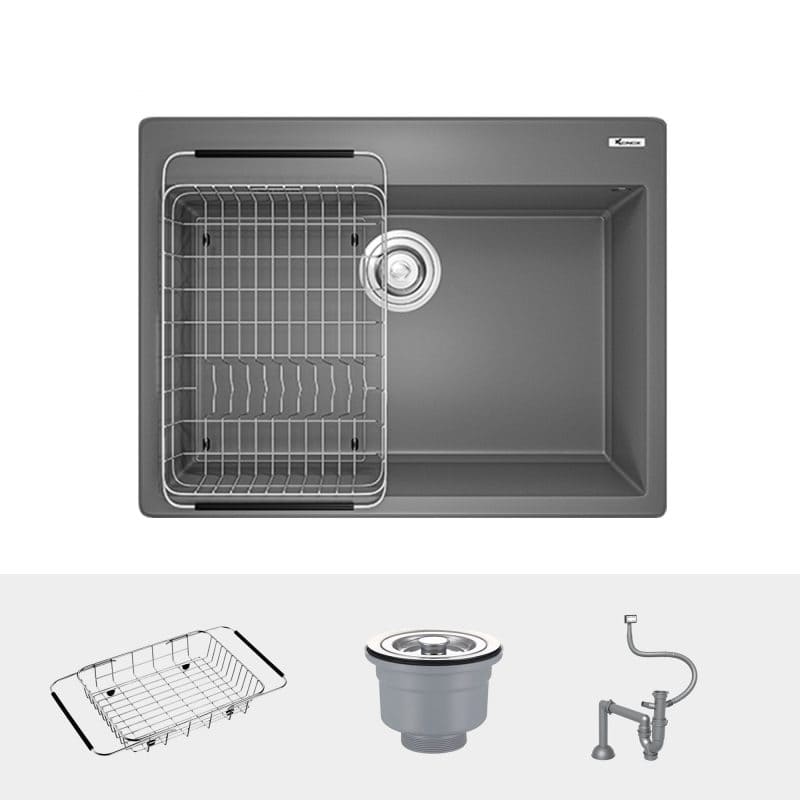  Chậu rửa bát đá Konox Ruvita 680 GREY hellocook