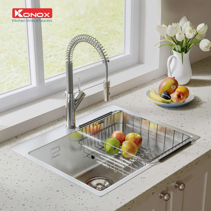 Chậu rửa bát Konox 1 hộc Turkey NERON 600 hellocook