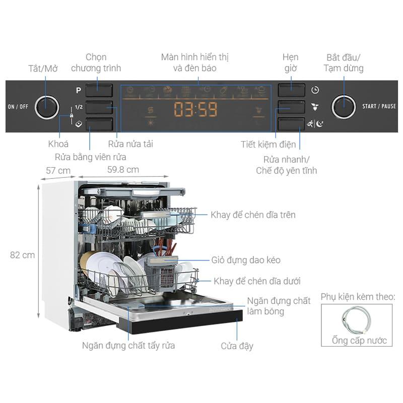 đặc điểm  Máy rửa chén Hafele BÁN ÂM HDW-HI60B