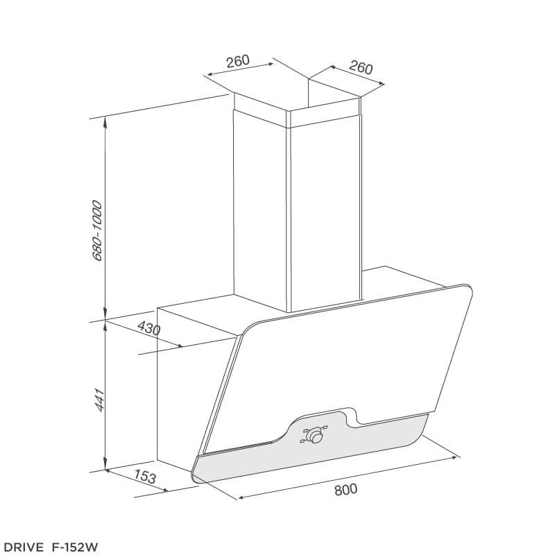 Máy hút mùi áp tường Malloca DRIVE F-152W hellocook