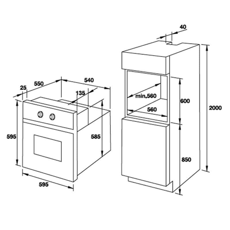 thông số kỹ thuật Lò nướng âm tủ Fagor X-CLASS 8H-195TCXA hellocook