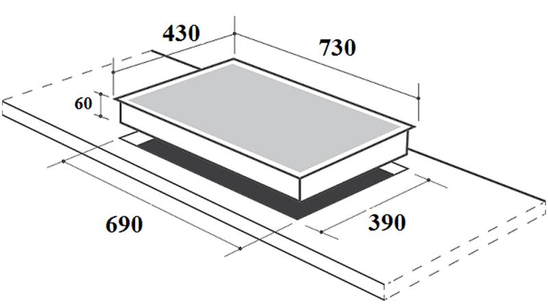 kích thước bếp từ canzy cz 86p hellocook