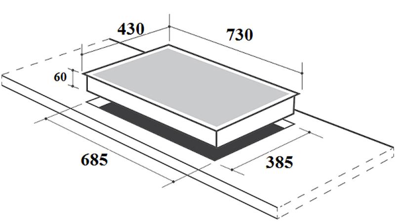 kích thước bếp từ canzy cz 79D hellocook