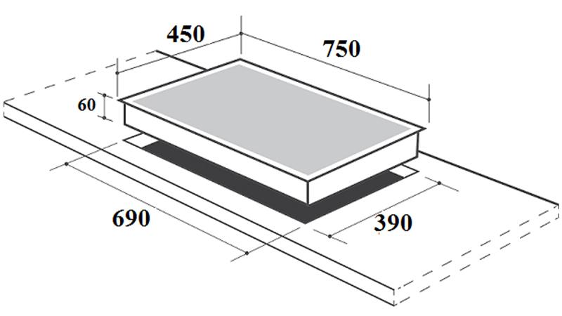 kích thước bếp từ canzy cz tl 867t hellocook