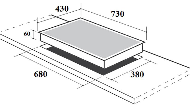 kích thước bếp điện từ canzy ml86b hellocook