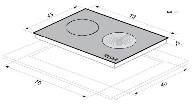 kích thước bếp điện từ Spelier SPM 929H hellocook