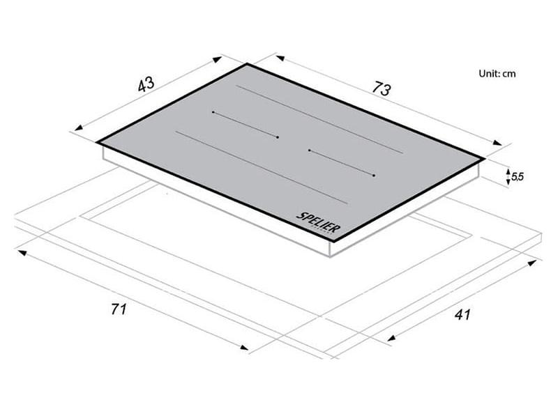 kích thước Bếp từ Spelier SPE IC 1188 hellocook