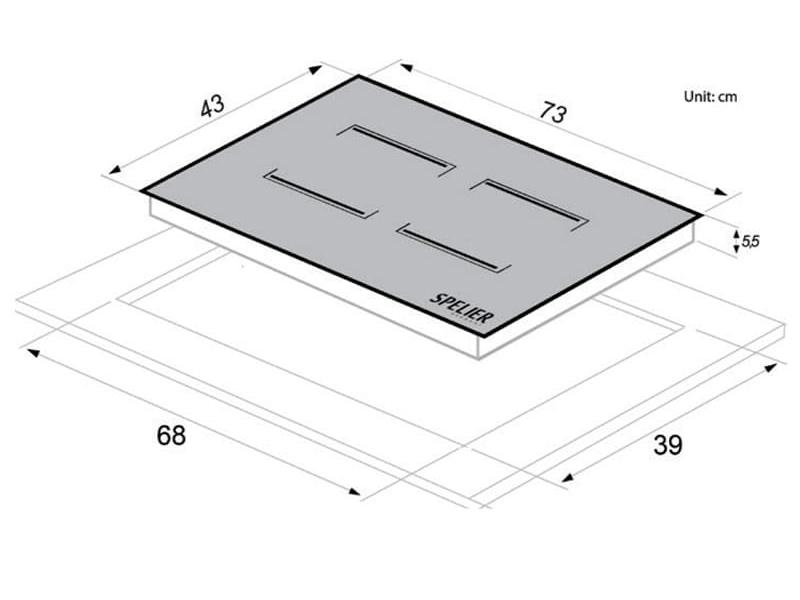 kích thước Bếp từ Spelier SPE IC 928C hellocook