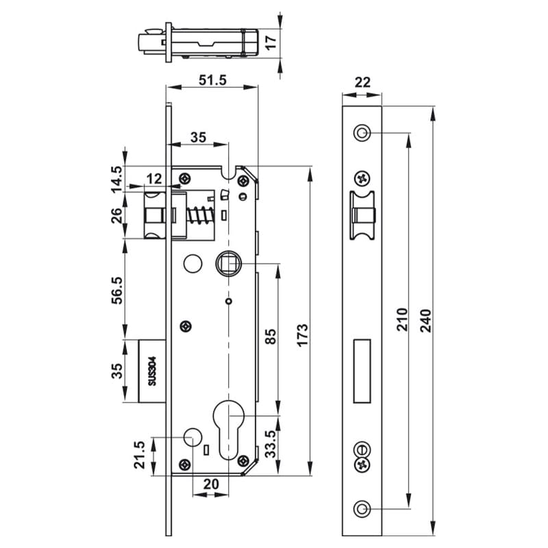 Bảng vẽ kỹ thuật khóa vân tay Hafele DL6600- TCS