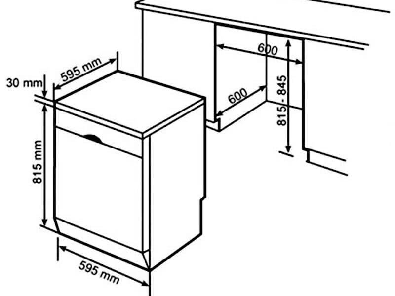 kích thước Máy rửa chén độc lập bosch SERIES 4 SMS4HCI48E  hellocook