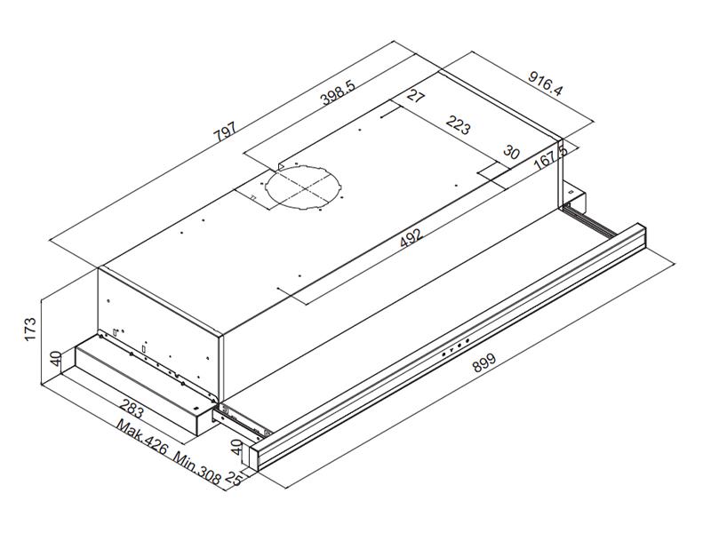 thông số kỹ thuật máy hút mùi âm tủ Fagor 3AF3-941B hellocook