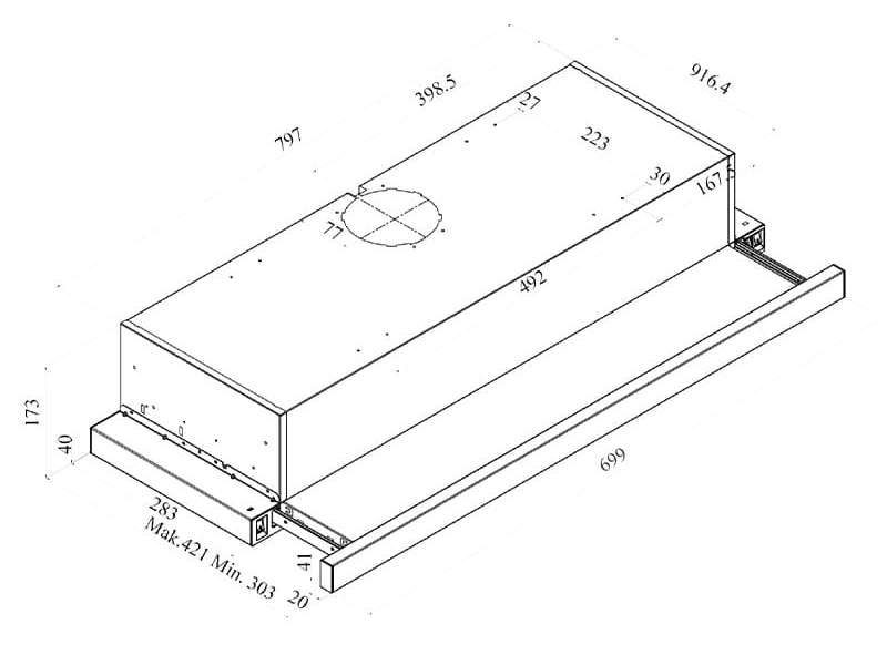 thông số  Máy hút mùi âm tủ Fagor 3AF3-741X hellocook